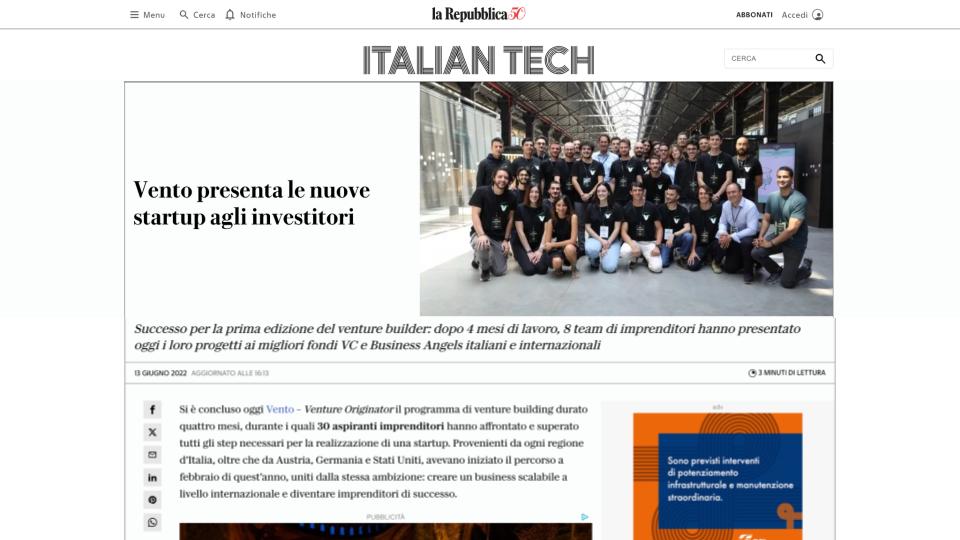 VENTO by EXOR — Investor Day 2022